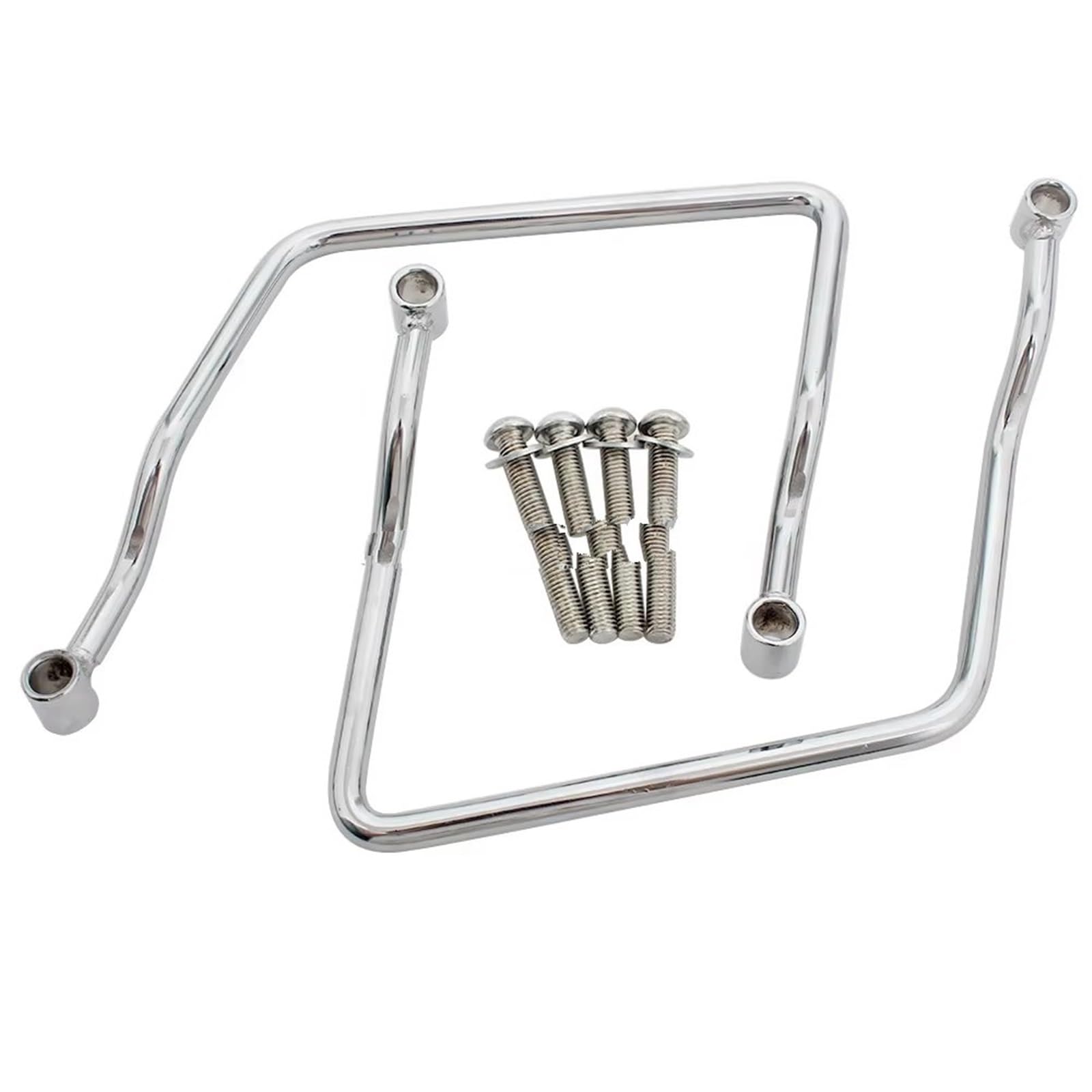 Portaequipajes Trasero Soporte De Portaequipajes para Alforjas Cromadas para Motocicleta, Universal 14-24cm