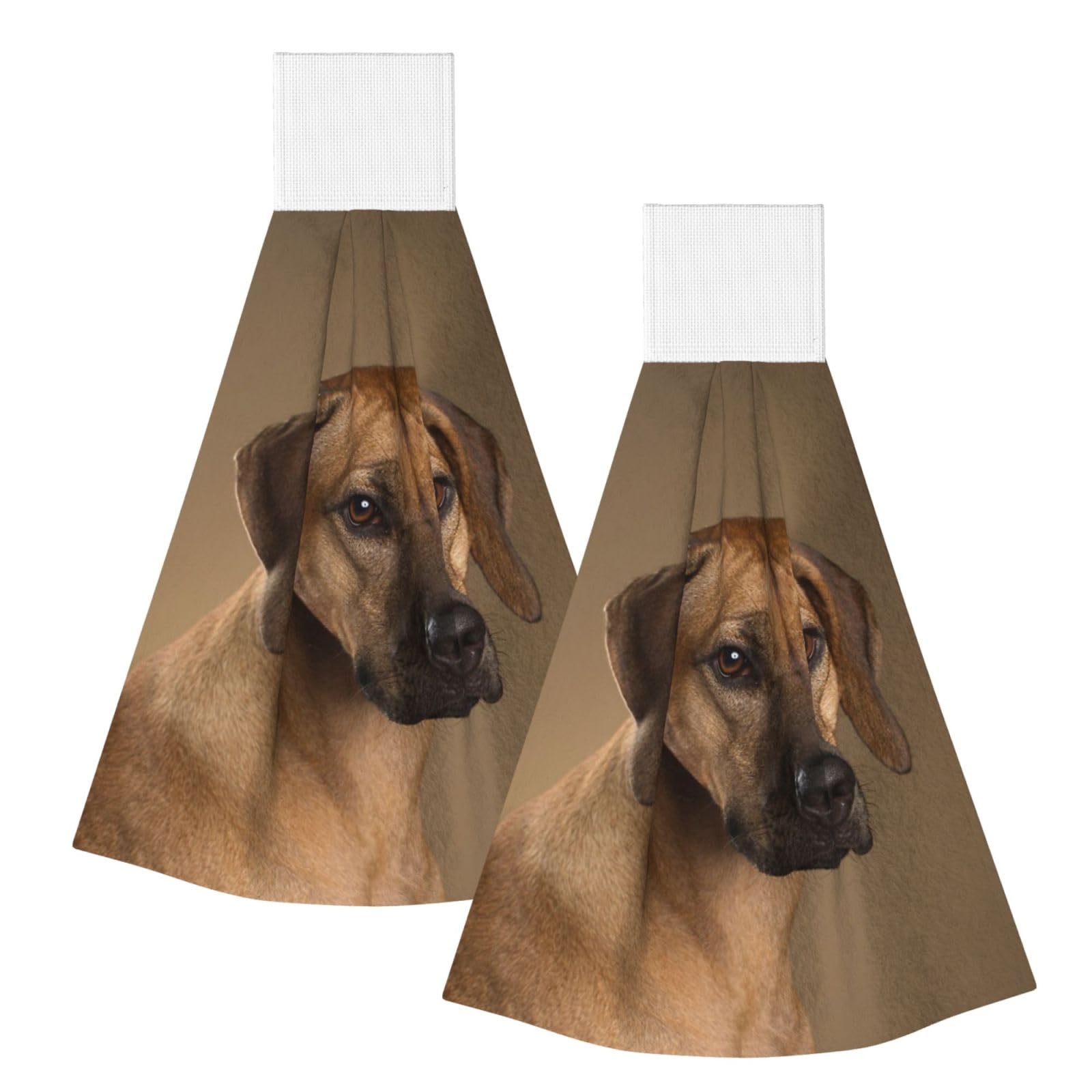 DOPKLNA Rhodesian Ridgeback, 2 Pcs Hanging Coral Fiber Hand Towels for Bathroom, Absorbent Kitchen Towels