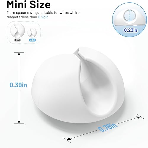 Miniatura 4 de Paquete de 18 mini clips para cables, organizador de cables adhesivos, clips de soporte de cables para escritorio, hogar, oficina, automóvil,