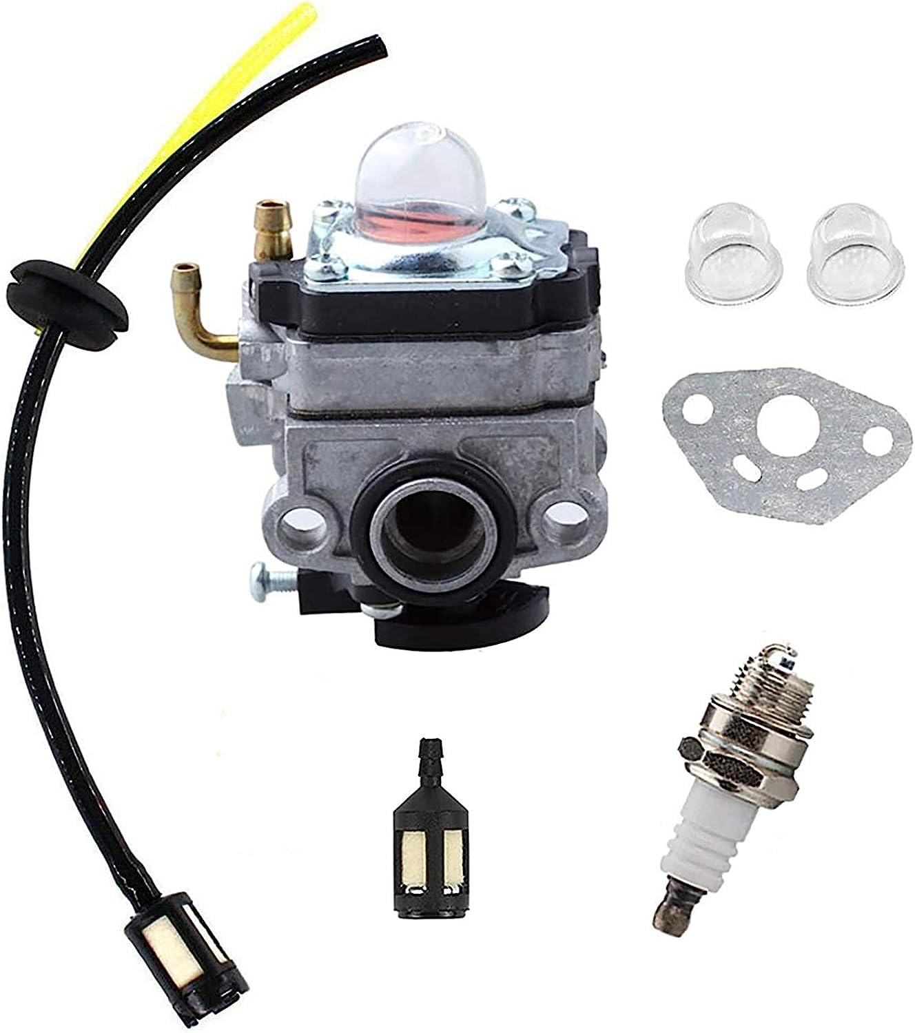Generic HQparts Carburetor & Fuel Line Kits Replace for Ryobi 2079R 41AD279A034 Handheld Trimmer Carb, sliver