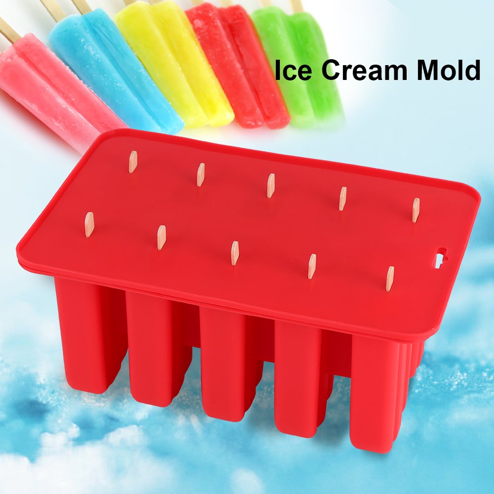 moldes para polos, Juego de moldes for paletas silicona 10 celdas