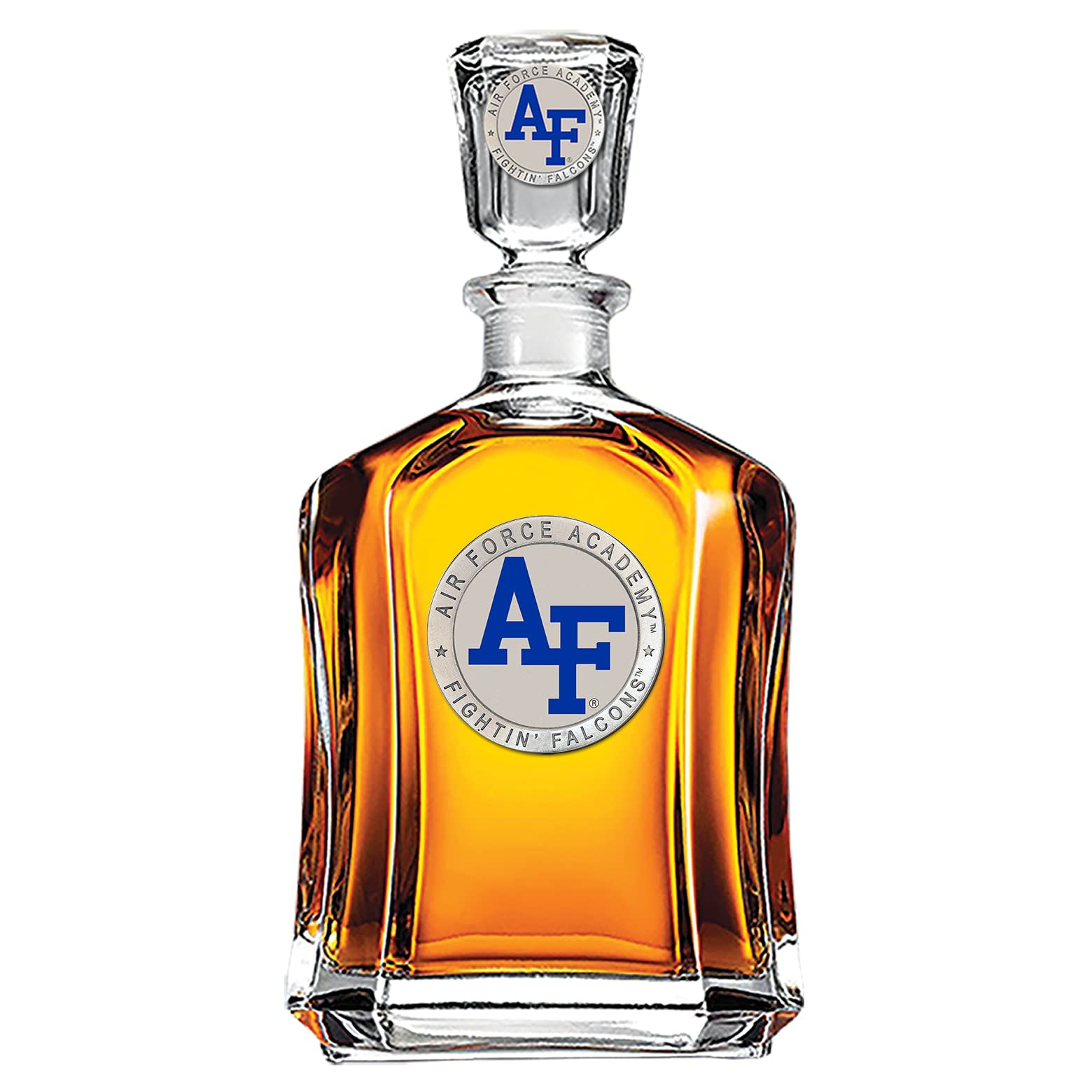 Heritage Pewter US AIR FORCE ACADEMY Capitol Decanter | 24 OZ Whiskey Decanter for Liquor with Airtight Stopper | Expertly Crafted Pewter Glass