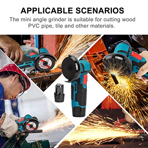 Mini-Winkelschleifer Akku Flex,12 V, 19500 U/min, mit 2 Batterien und 2 Diamanttrennscheiben zum Schleifen und Schneiden. – Bild 5