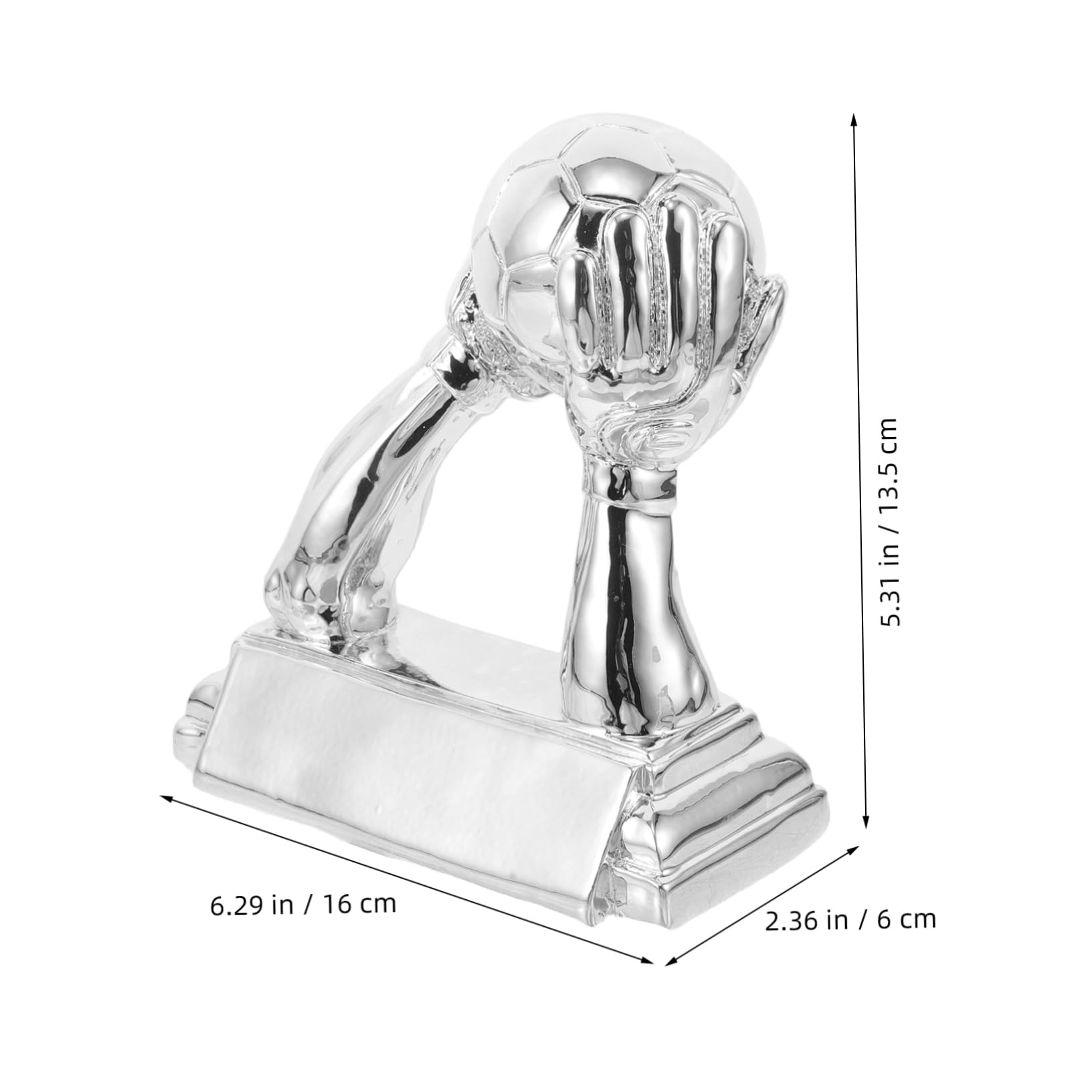 Fußball Handball Trophäe Torwart Pokal Stabilem Resin Kompakt Silberfarben Vielseitig für Meisterschaft und Schreibtisch Dekoration