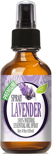 Healing Solutions Spray de lavanda de 4 onzas, infusión de agua con aceite esencial de lavanda, espray de aceite esencial de lavanda, espray de