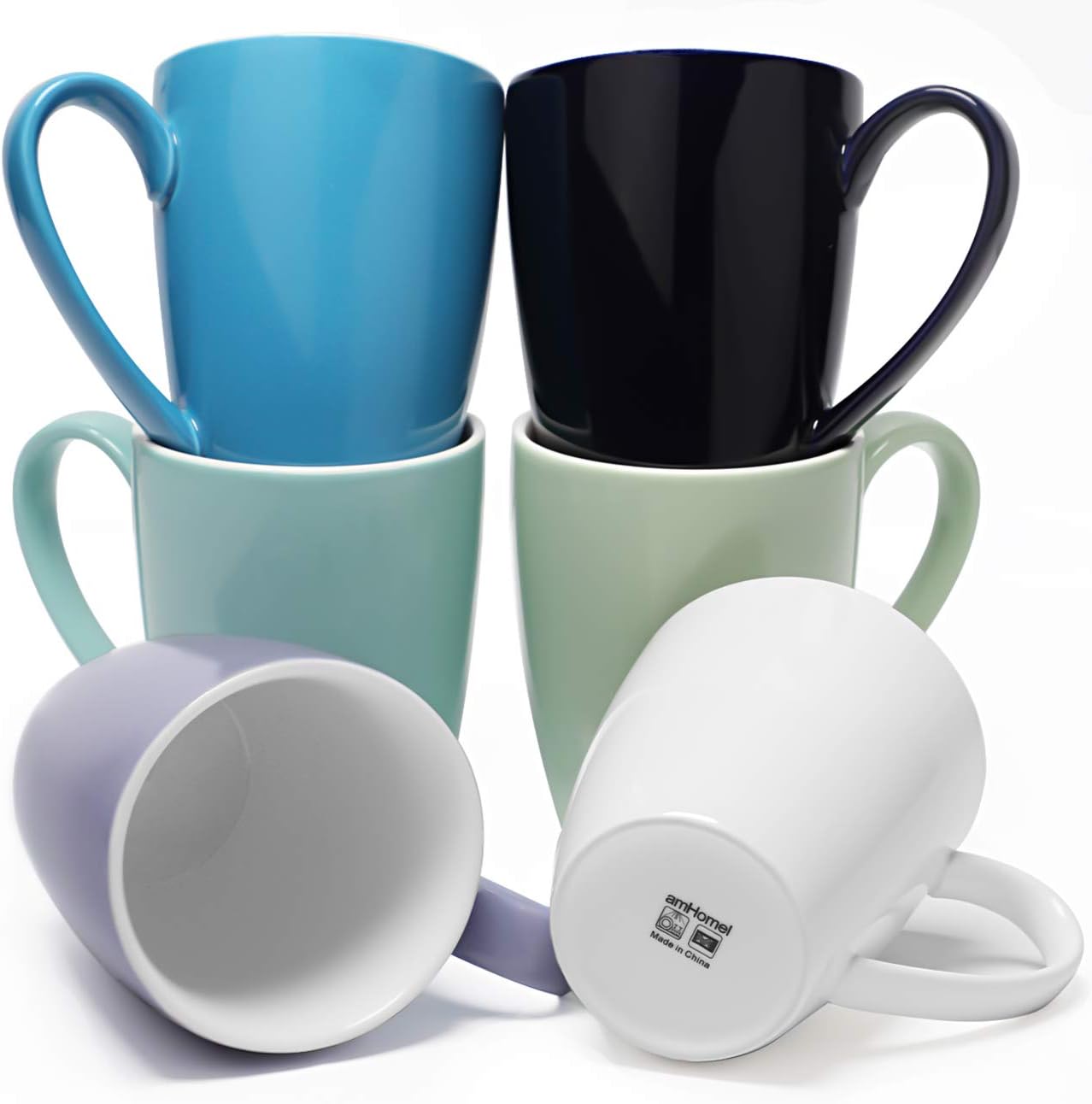 amHomel Coffee Mugs Set of 6 16 Oz Coffee Mugs Cups, Porcelain Coffee