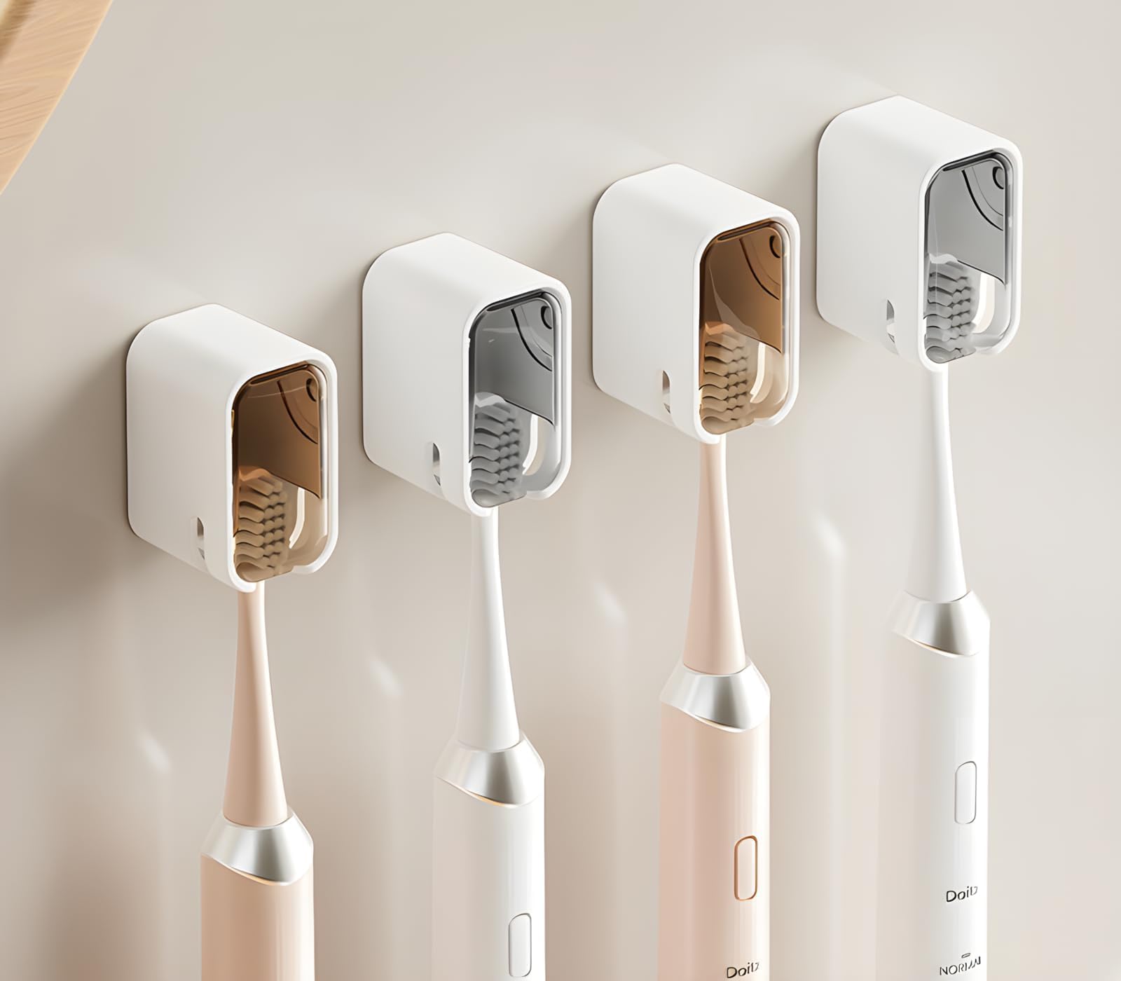 Porte-brosse à dents mural individuel avec couvercle et fente unique