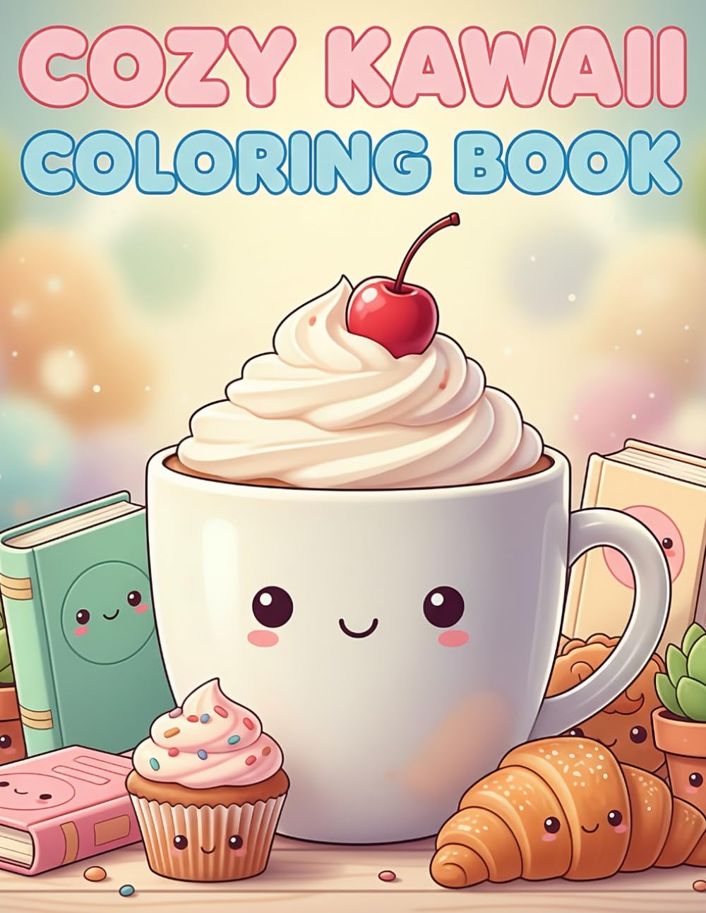 Cozy Kawaii Coloring Book: 50+ Adorable & Relaxing Designs for Stress Relief and Mindfulness for Teens & Adults