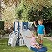 LulliSpace 6 in 1 Toddler Slide,Kids Climber Slider for Indoor Outdoor Playground with Basketball Hoop,Storage and Telescope,L Shaped Slide for Toddler Climber Playset