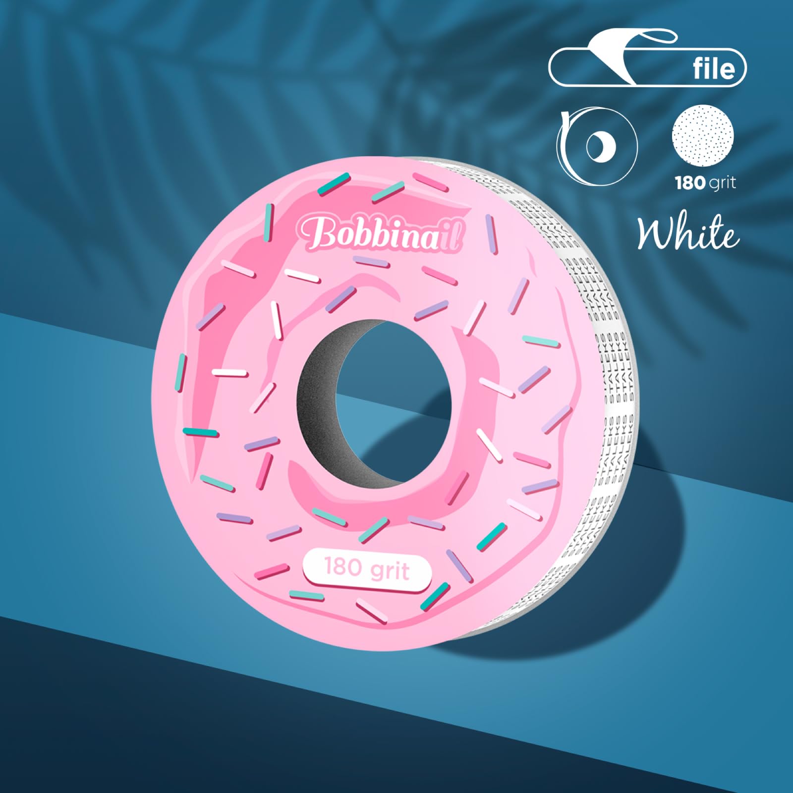 STALEKS PRO BOBBINAIL Recharge jetable de lime blanche adhésive en rouleau Expert pour Donut Distributeur de lime 6 m Grain 180