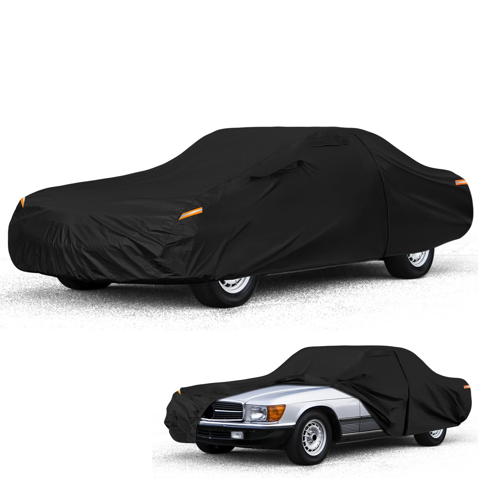 Autoabdeckung Wasserdicht für 1981-2002 Mercedes-Benz SL-Class | Vollgarage Autoplane Auto Abdeckplane Winter Sommer Allwetter Outdoor Abdeckung mit Reißverschluss Tür, Windschutzbänder
