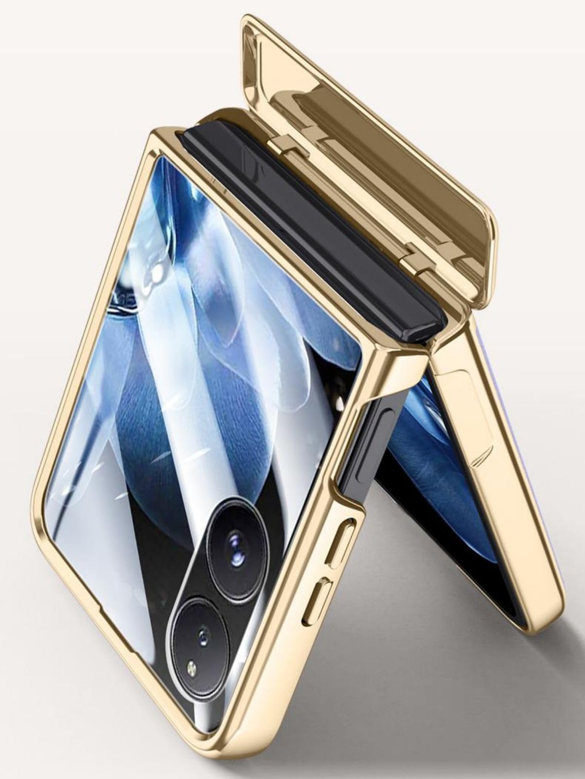 für Mix Flip Handyhülle Rückwand Folie Magnetic Hinge,Leder Bumper Case Slim Cover für Xiaomi Mix Flip(1)