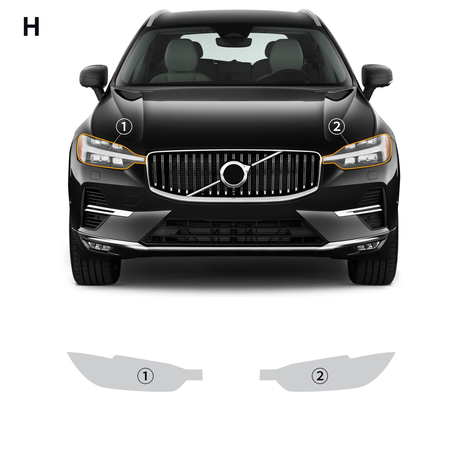 FDAIUN PPF Precut Car Paint Protective Film for Volvo XC60 Inscription/R Design 2022-2024 Self Healing TPU HD Film Scratch Protector Exterior Accessories (Headlight 2Pcs)