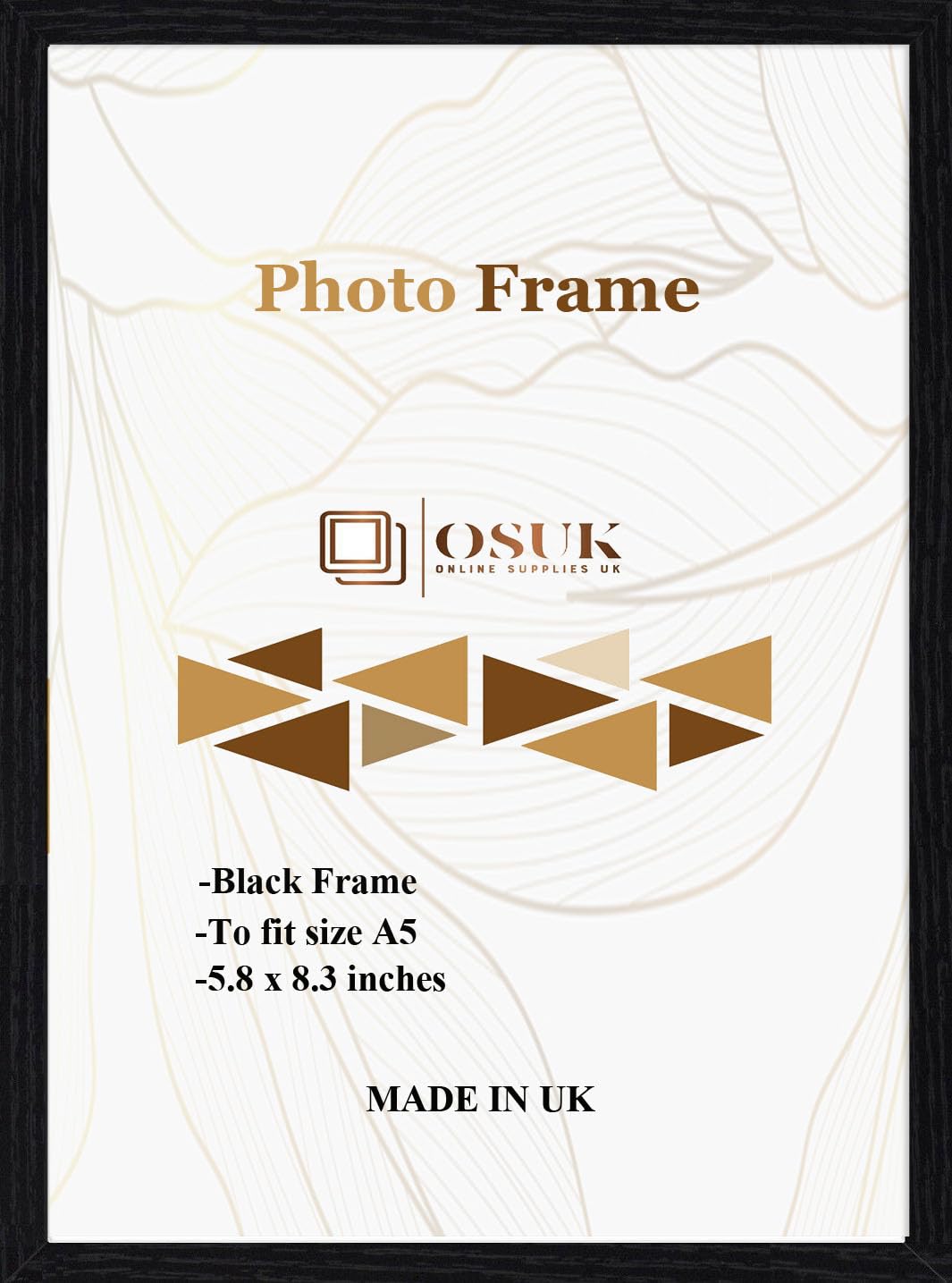 Frame Eazy Black Osuk Thin Mat A5 (5.8 X 8.3 Inches) Photo Picture Frame Certificate Display Frames With Clear Perspex Front Tabletop And Wall Picture Frame With Hanging Hooks