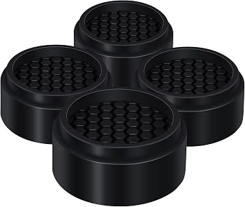 Ezprotekt Adjustable Furniture Risers, 4 Pack Bed Risers 1 inch Round Heavy Duty Anti Slip Rubber, Stackable Washing Machine Riser Creates an Additional 1