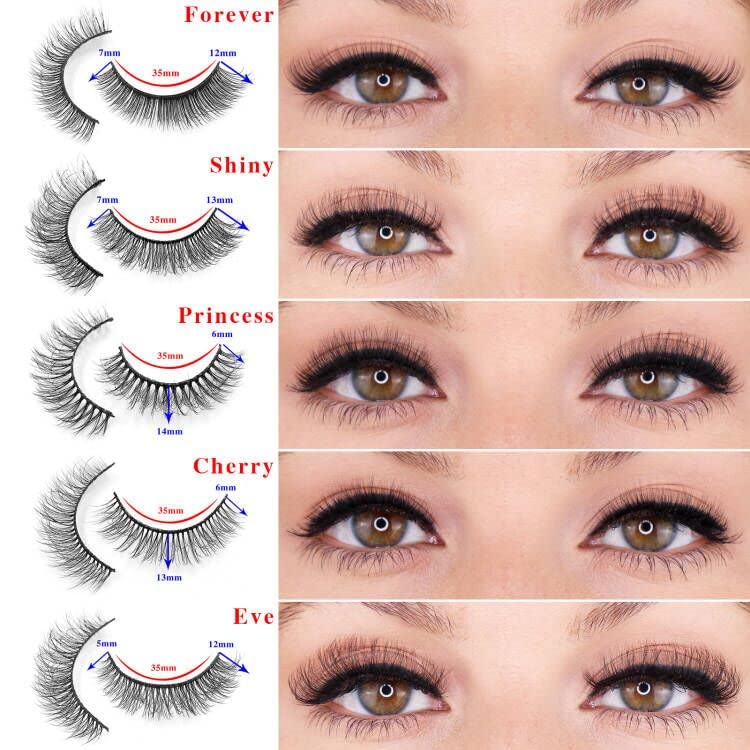 IFLOVEDEKD 10 Styles False Eyelashes 10 Pairs 3D Fake Eyelashes Short Lashes Natural Look 100% Handmade Natural Lashes Cat Eye Lashes Pack Reusable False Lashes Soft Wispy Lashes Fluffy Eye Lashes