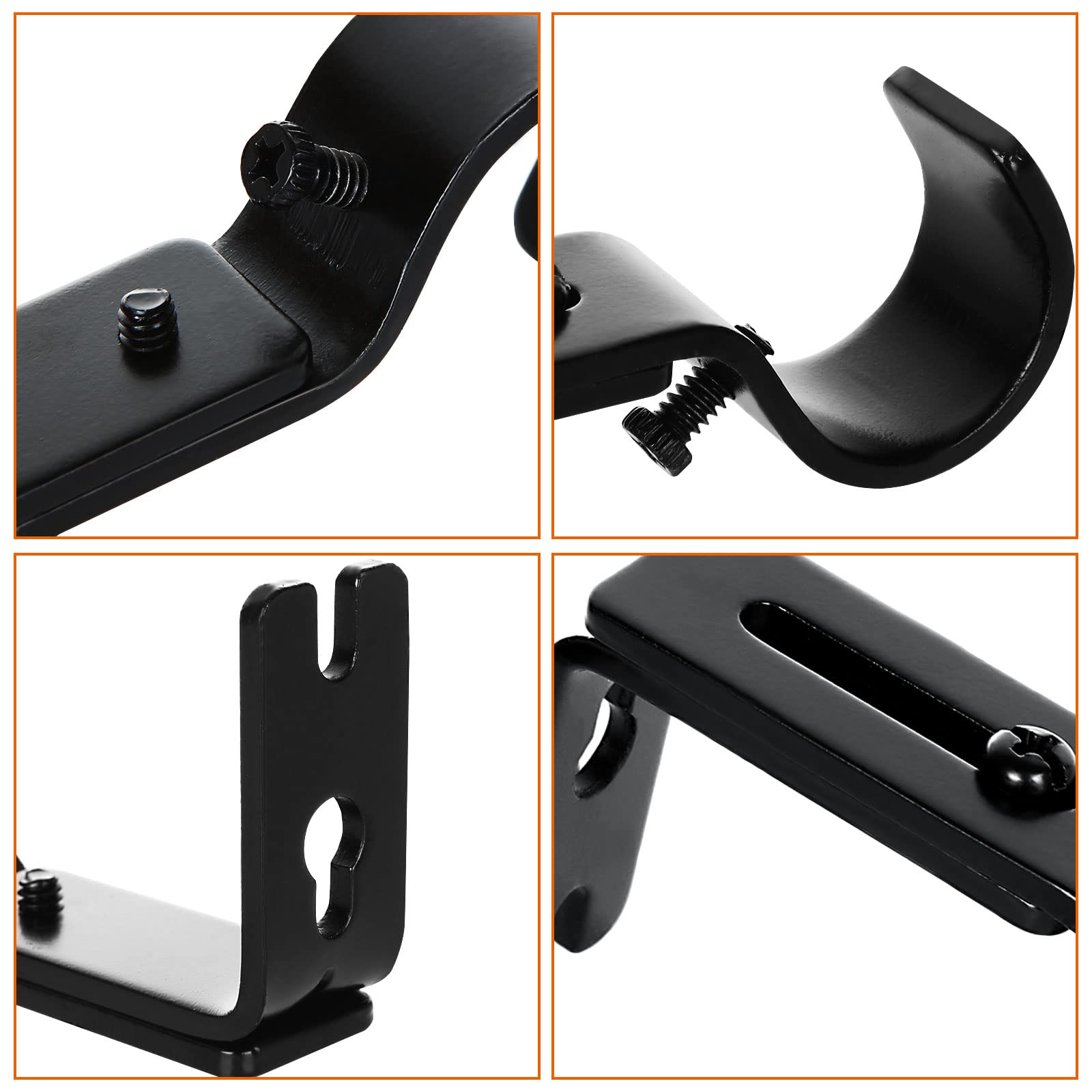 SHINING HOUSE Set di 4 staffe da soffitto regolabili per asta per tende