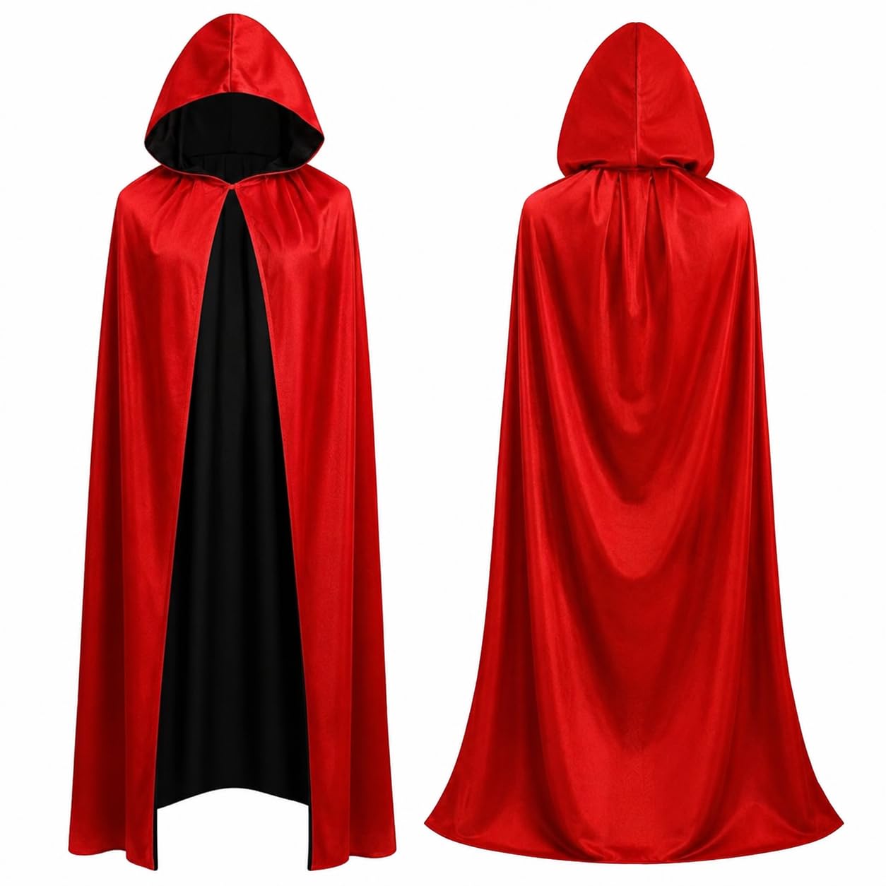 FASCHINFEVER Capa roja y negra con capucha — para Halloween