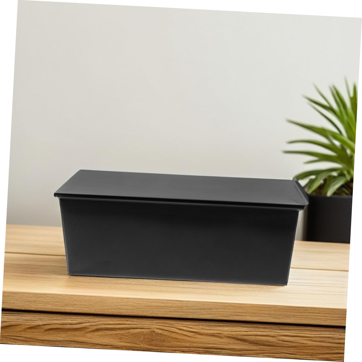 Lot de 2 Moules à Toast Rectangulaires en Fer Noir avec Couvercle