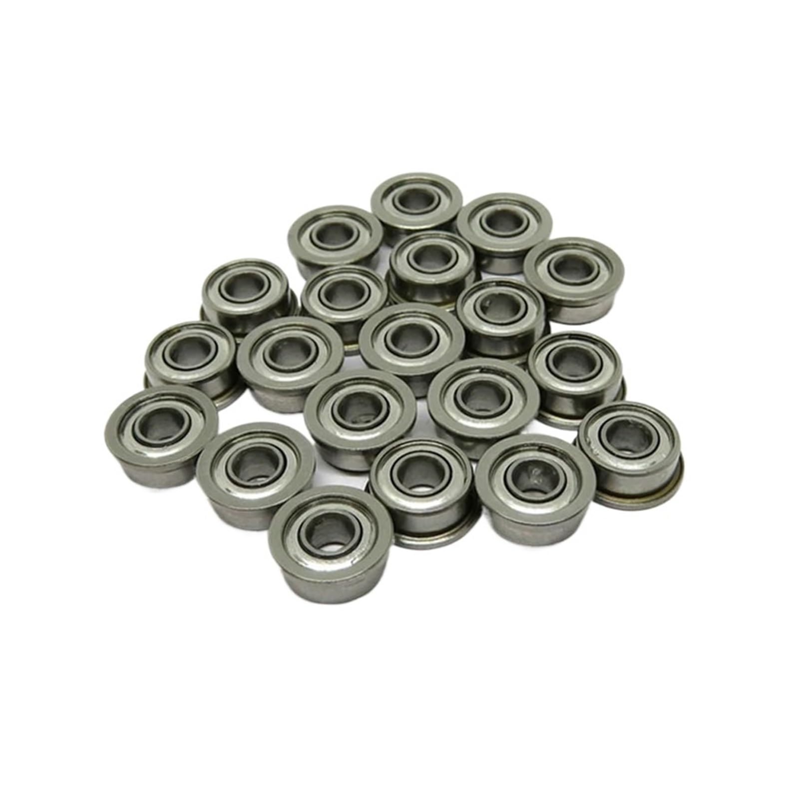 SFJSFIMQ 5 Pieces FR2ZZ Flange Bearing 3.175x9.525x3.967 mm deep Groove Ball Bearing R2 FR2 ZZ FR2Z Miniature inch Remote Control Toy Flange Bearing(FR168-ZZ)