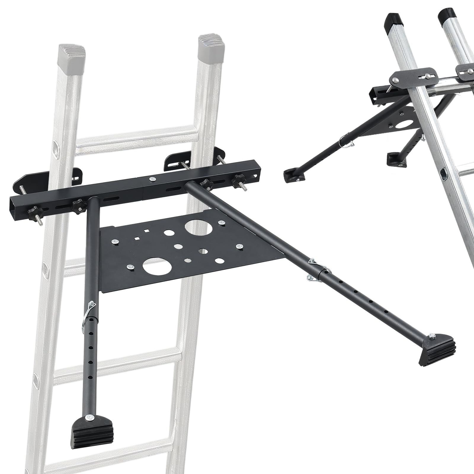 Leiterstabilisator, sicherer und zuverlässiger Leiterabstandshalter für Dach und Dachrinnen, rutschfeste Gummiunterlage, verstellbare Länge 55,9 - 74,9 cm, Leiterstabilisator, Luftfahrtmaterial, 136