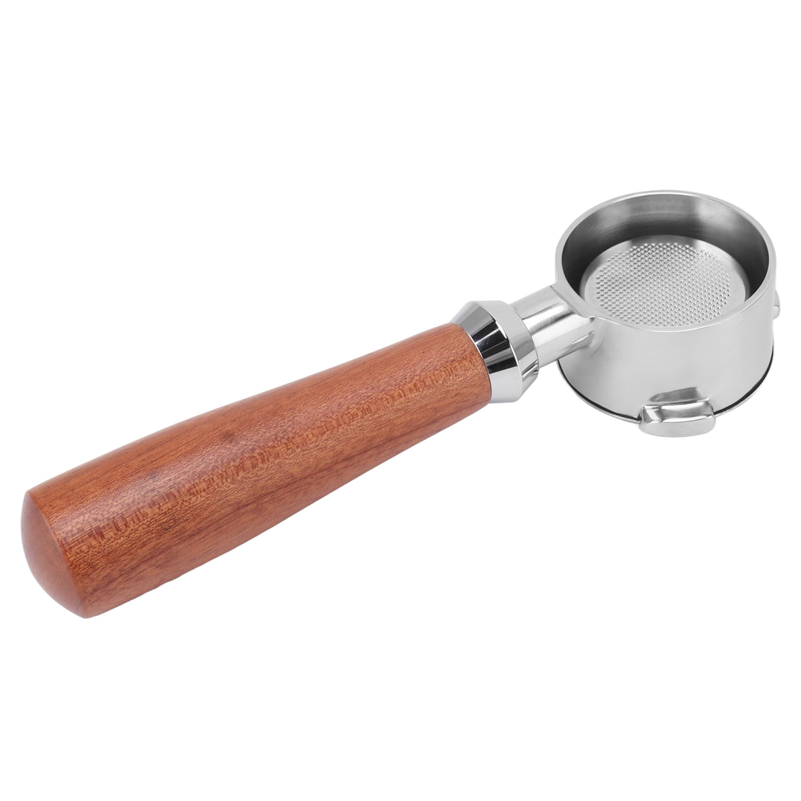 Porte-filtre sans fond en acier inoxydable avec récupérateur de poudre pour les amateurs de café, la maison et le bureau (noir)