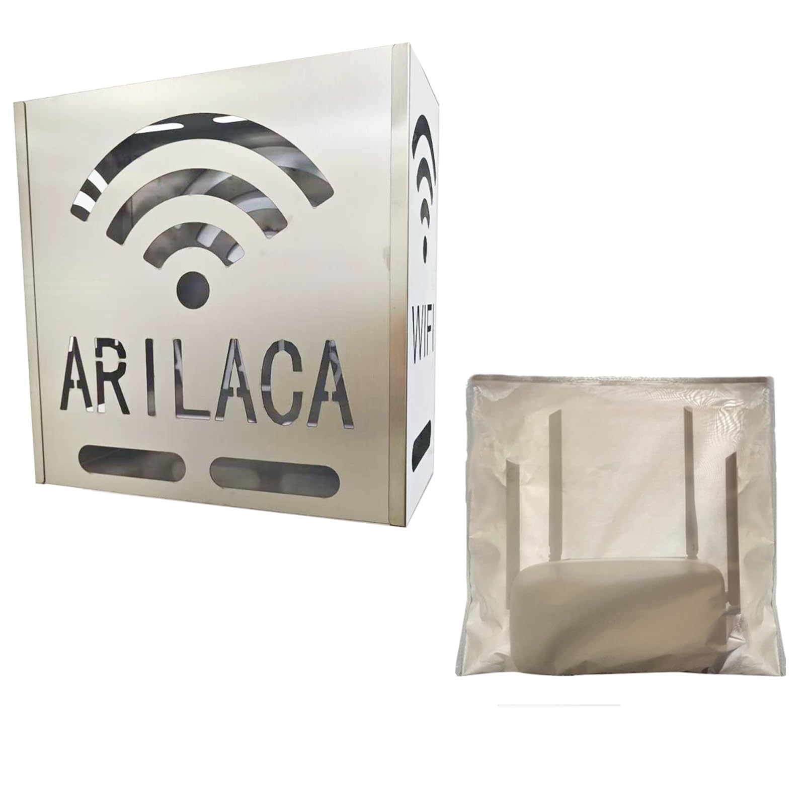 Photo 1 of Large WiFi Router Cover Jammer Signal WiFi Emf Blocker, Allows Uninterrupted Use - Faraday Cage Emf Protection WiFi Router DOX Hider Added Fabric Styles