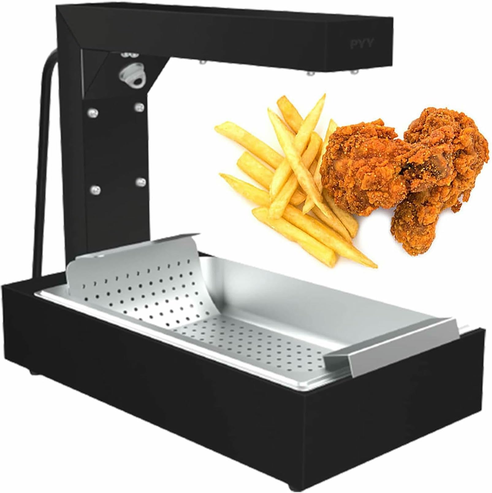 JKJZSALJ Commercial Stainless Steel Food Warmer, 1000W Countertop Display For Keeping French Fries And Chicken Hot,Black