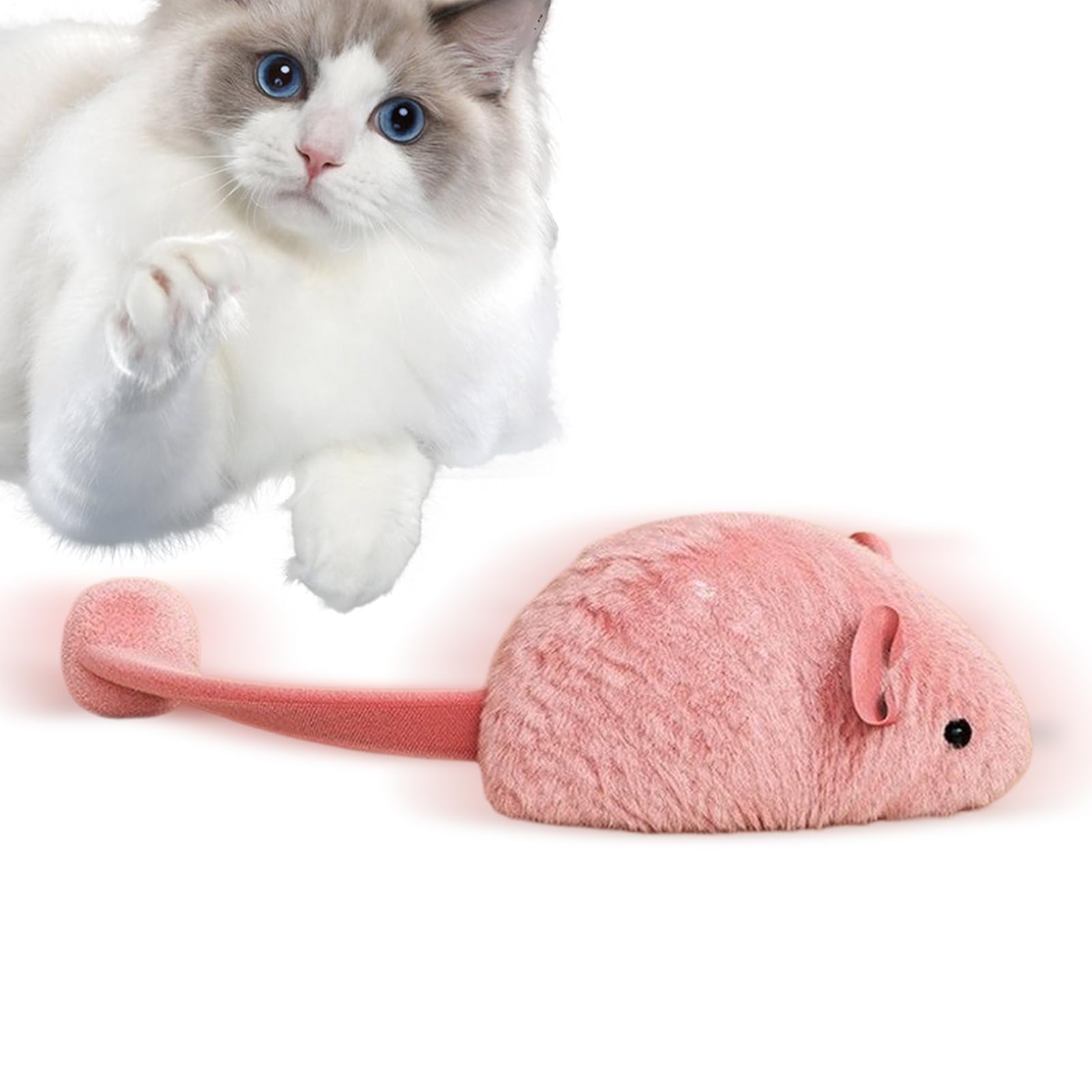 Juguetes para Gatos， Ratones realistas for Gatos | Juego Interactivo de Suministros Caza masticadores elásticos