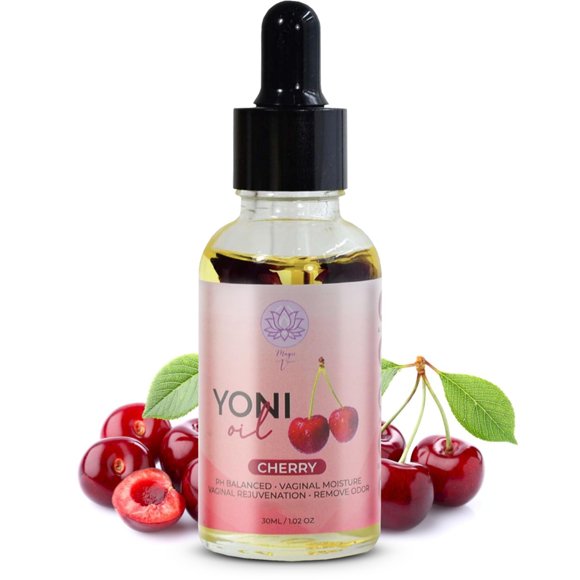 Magic V Yoni Oil for Women β Organic Feminine Care l Moisturizer, pH Balance & Odor Control, Soothes Ingrown Hair & Razor Bumps β Cherry Scent