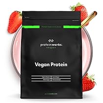 THE PROTEIN WORKS Proteine Vegane In Polvere – 100% A Base Vegetale E Naturale – Miscela Di Proteine Vegane – 16 Agitare – Panna & Fragole – 500 g