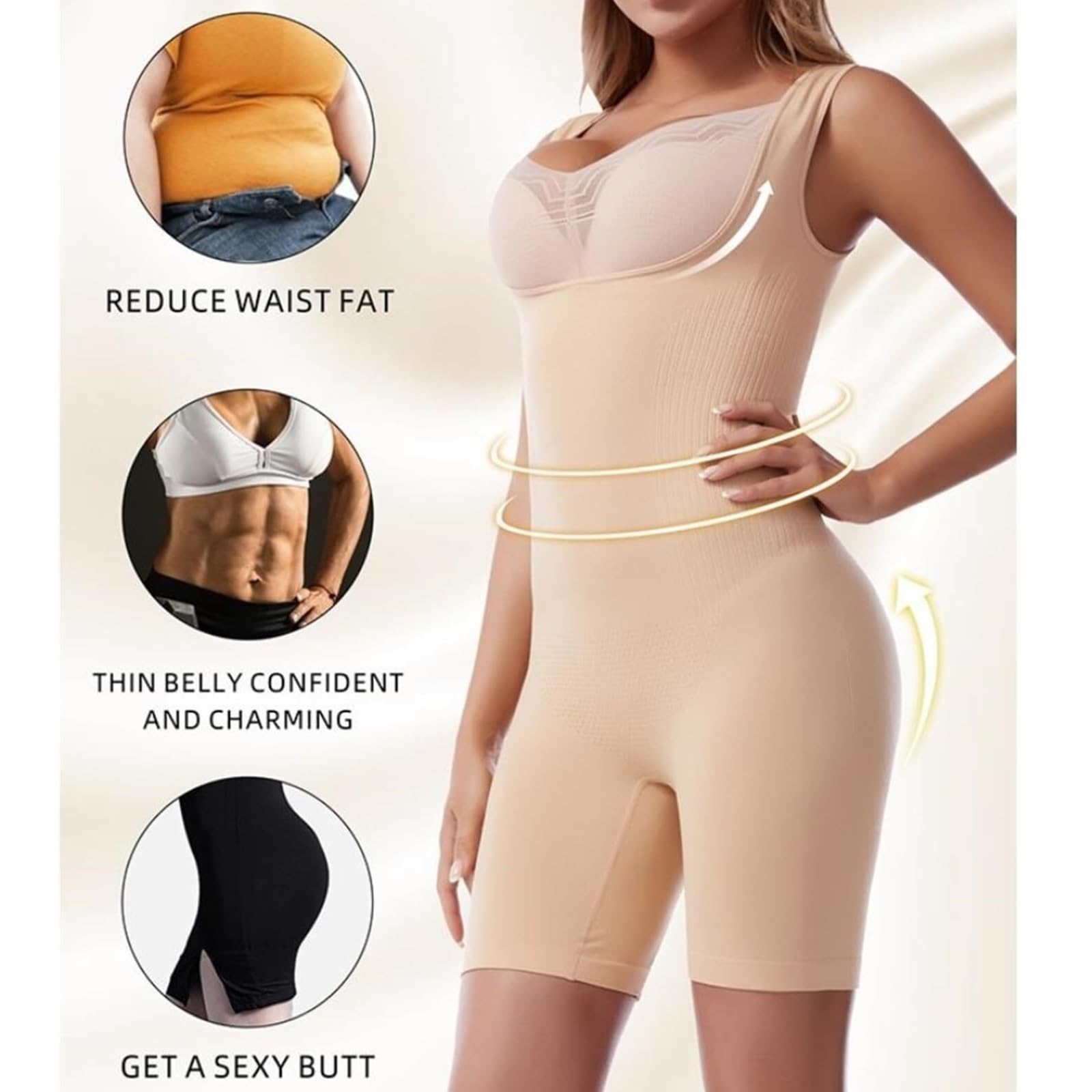 2 pezzi Sculpt Power Series busto aperto a metà coscia contenitiva