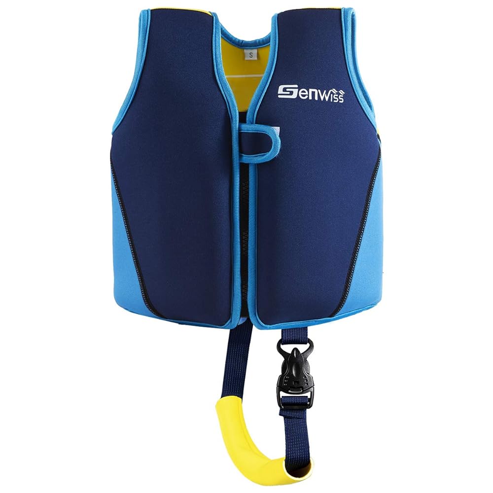 Toddler Boy Swim Training Vest - Genwiss Kids Swim Float Vest for 5-7 Years Infant Fit 38-55 lbs, Size Large, Blue