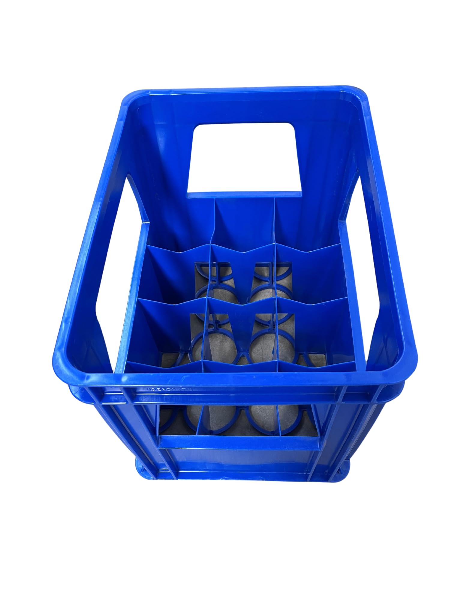 Plastic Bottle Crate, Holds 12 x 1 Litre Bottles, Suitable for Wine, Milk, Blue
