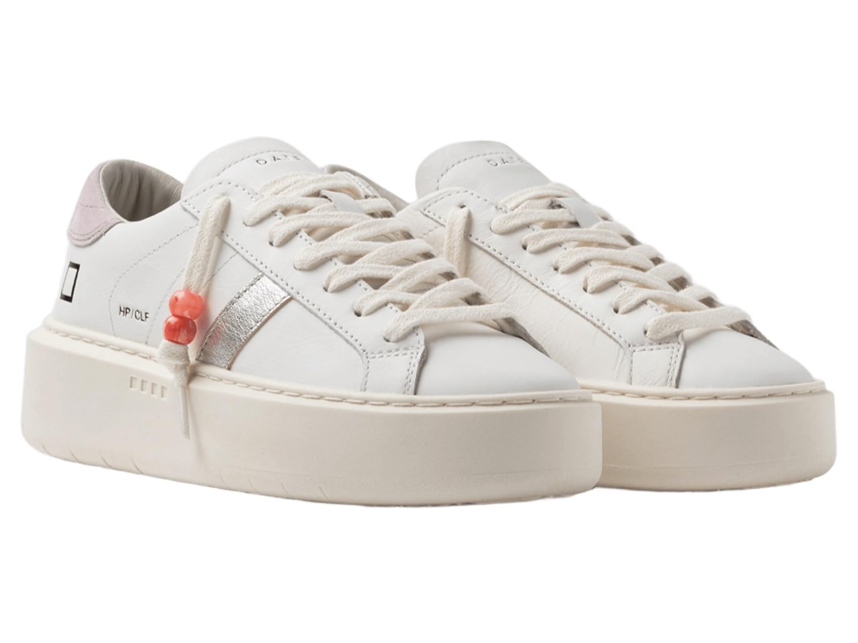 D.A.T.E. Sneaker Donna Hill Low Platform Calf White-Pink