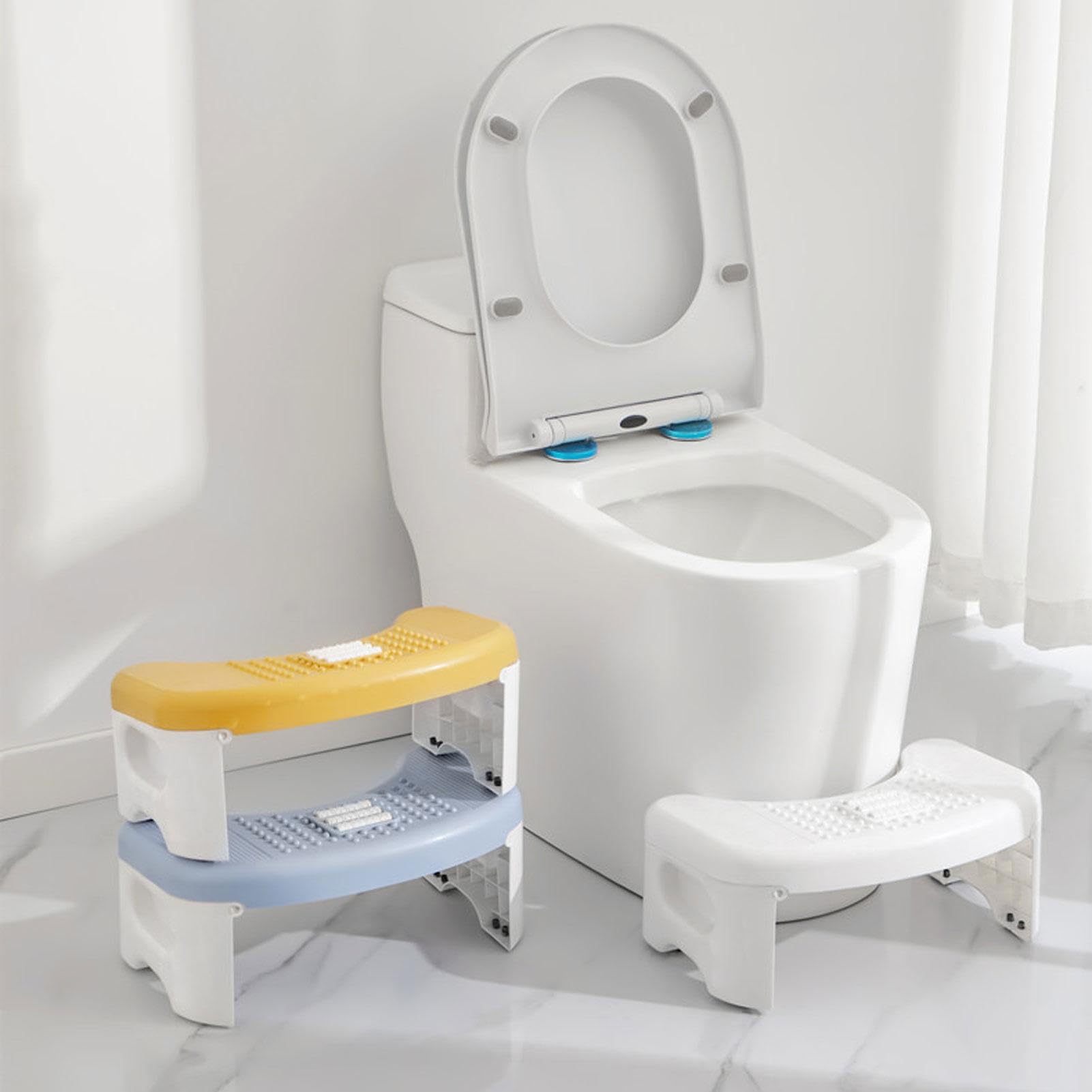 Sgabello Da Toilette - 42×25×17cm Sgabellino Squatty Da Toilette, Sgabello WC Antiscivolo Per Bagno, Sgabello Da Toilette Da Bagno, Sgabello Bagno Fisiologico Sgabello WC Pieghevole Per Adulti Bambini