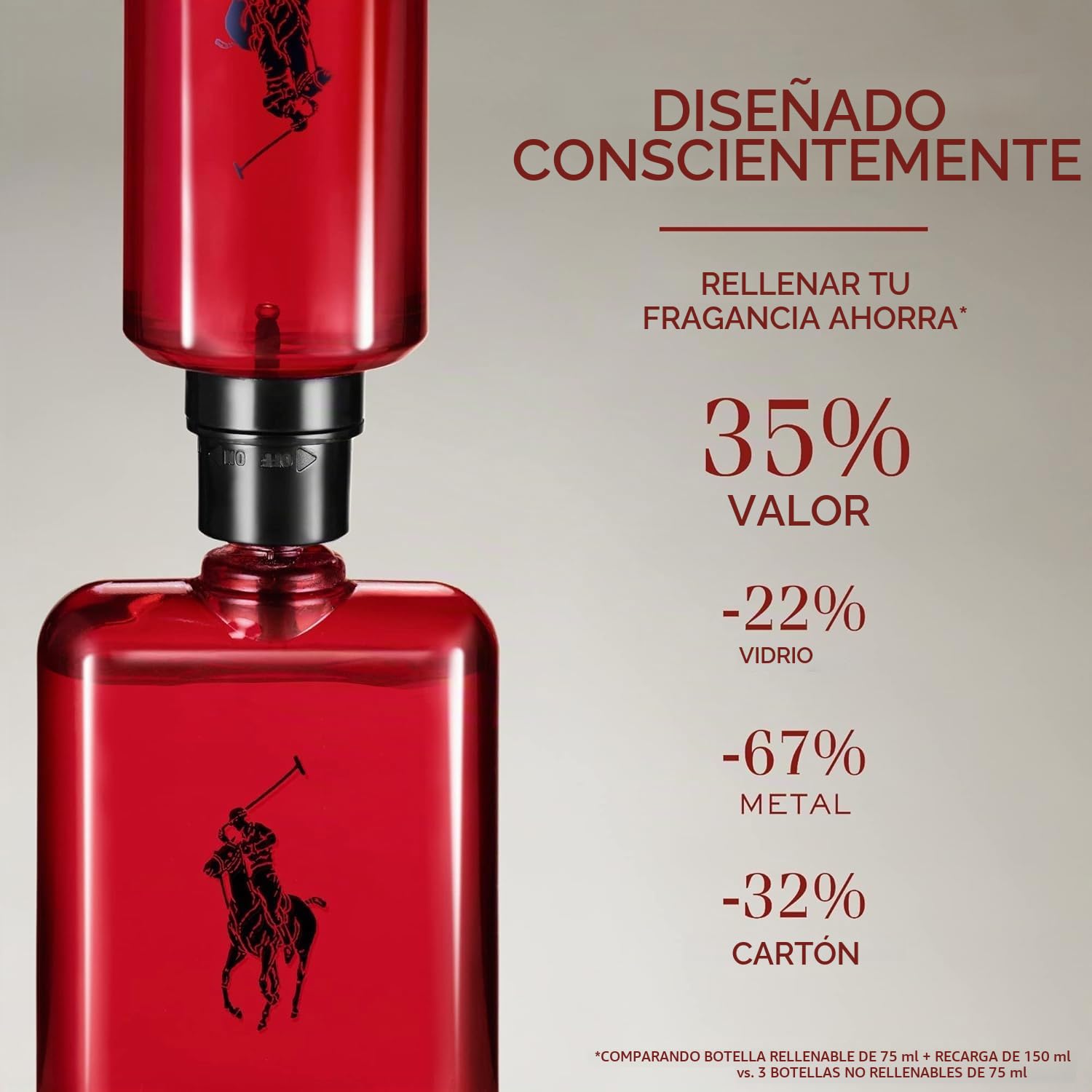 Ralph Lauren Polo Red Eau de Toilette, Aroma Fresco Amaderado y Especiado, Intensidad Media, Duración Prolongada, Perfume de Lujo para Hombres, 125 ml.