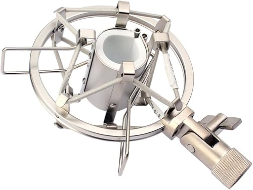 SUPVOX Mikrofonhalter Universal Mic Halterung Stand Mikrofonspinne Mic Shock Mount Halter Clip  Silber 