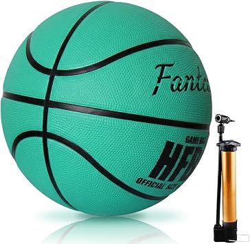 Size 7 Youth Basketball, Premium Rubber Basketball, Perfect for Indoor & Outdoor Training