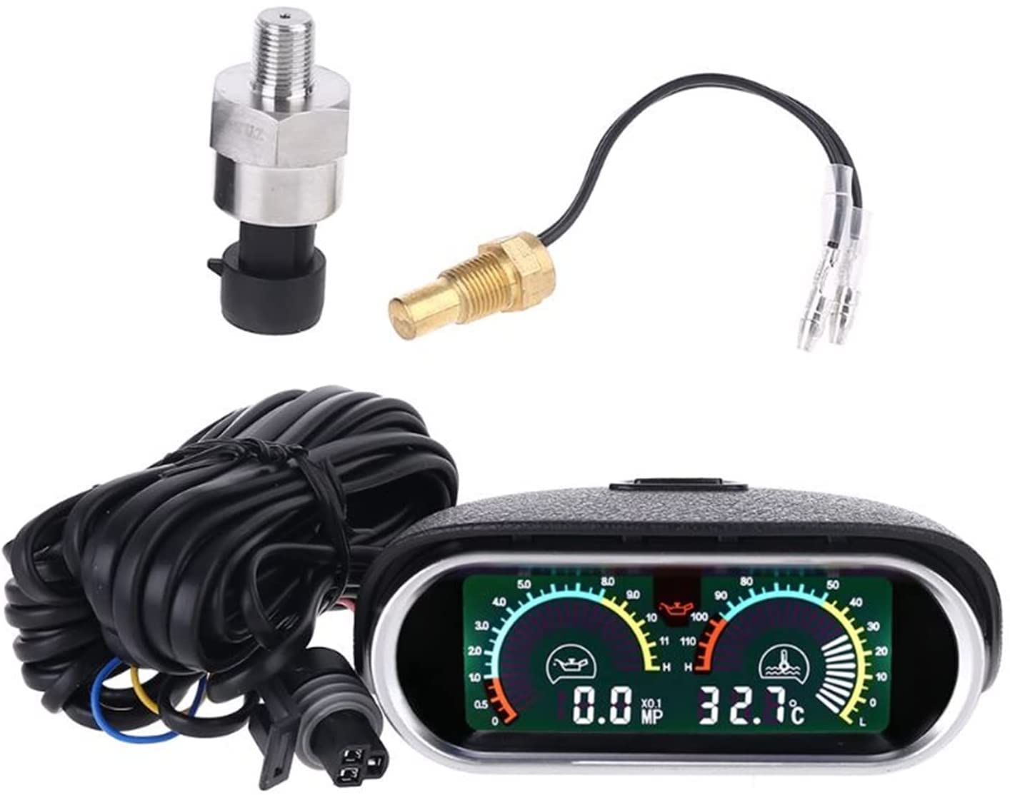 Funciones 12v/24v Universal camión Coche indicador de presión de Aceite medidor de Temperatura del Agua Conjunto medidor 10mm M10 1/8 NPT Sensor