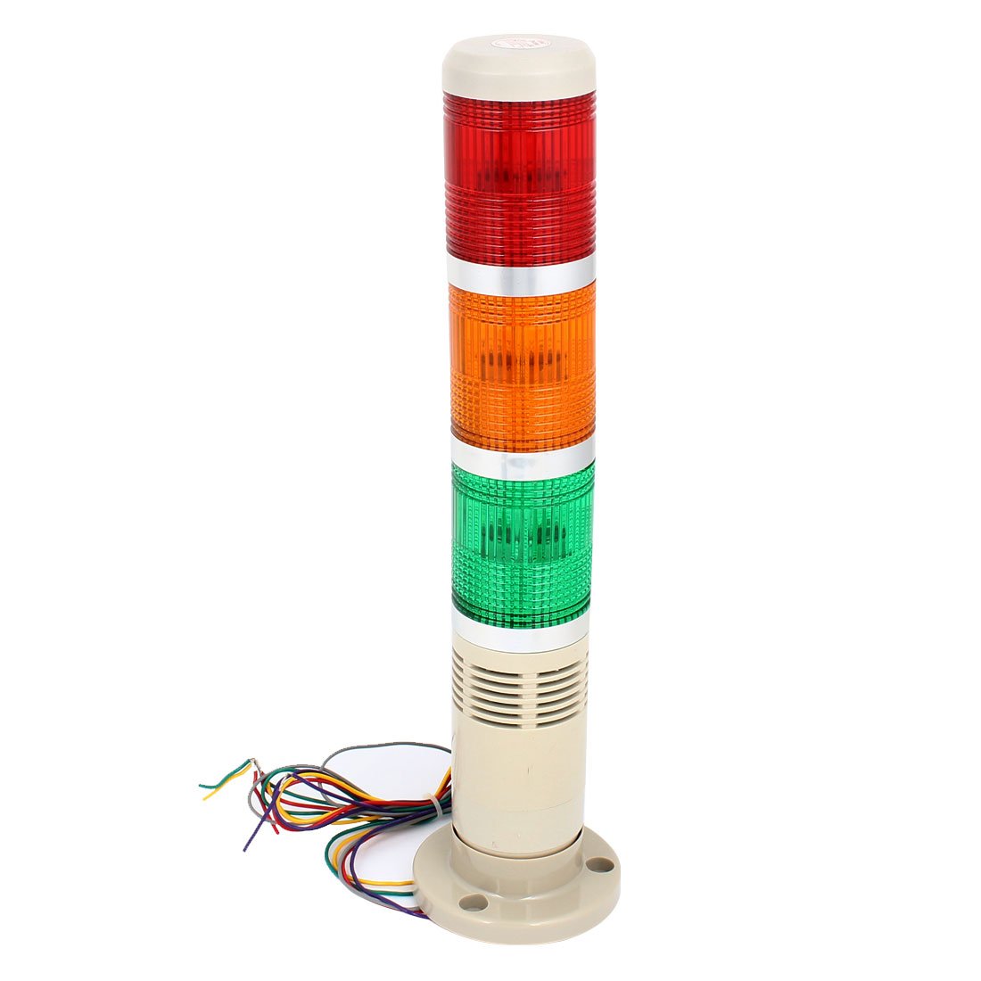 Ruilogod AC 220V Industria Signal Tower Bombilla Bombilla 90dB rojo verde amarillo luz