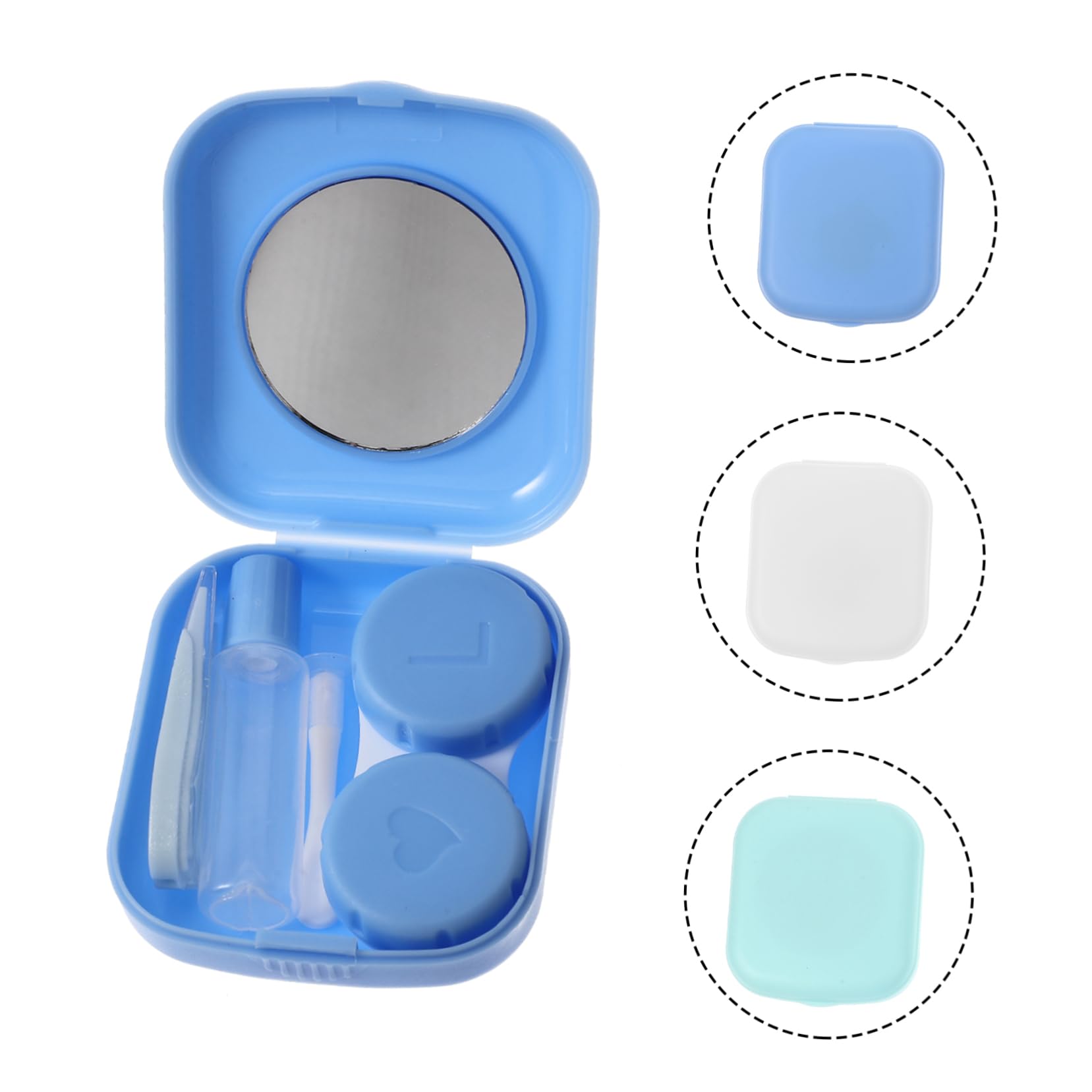Healeved 15juegos Estuche De Lentes De Contacto De Contenedor y Duradero Almacenamiento Compacto para Uso Diario y Viajes Accesorio para Mantener Lentes Hidratadas