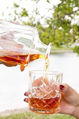 Miniatura 6 de Royalty Art Kinsley - Juego de vasos de whisky con decantador para whisky, bourbon, coñac y licor, clásico de 5 piezas. Paquete de vasos para servir