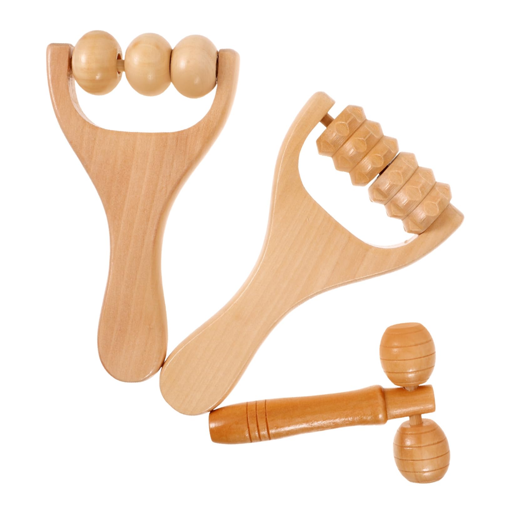 CALLARON Herramienta De Rodillo De Masaje De Madera Rodillo Para Pies y Pantorrillas Herramienta De Masaje Manual Para Relajar Músculos De Espalda Cuello y Piernas Casa