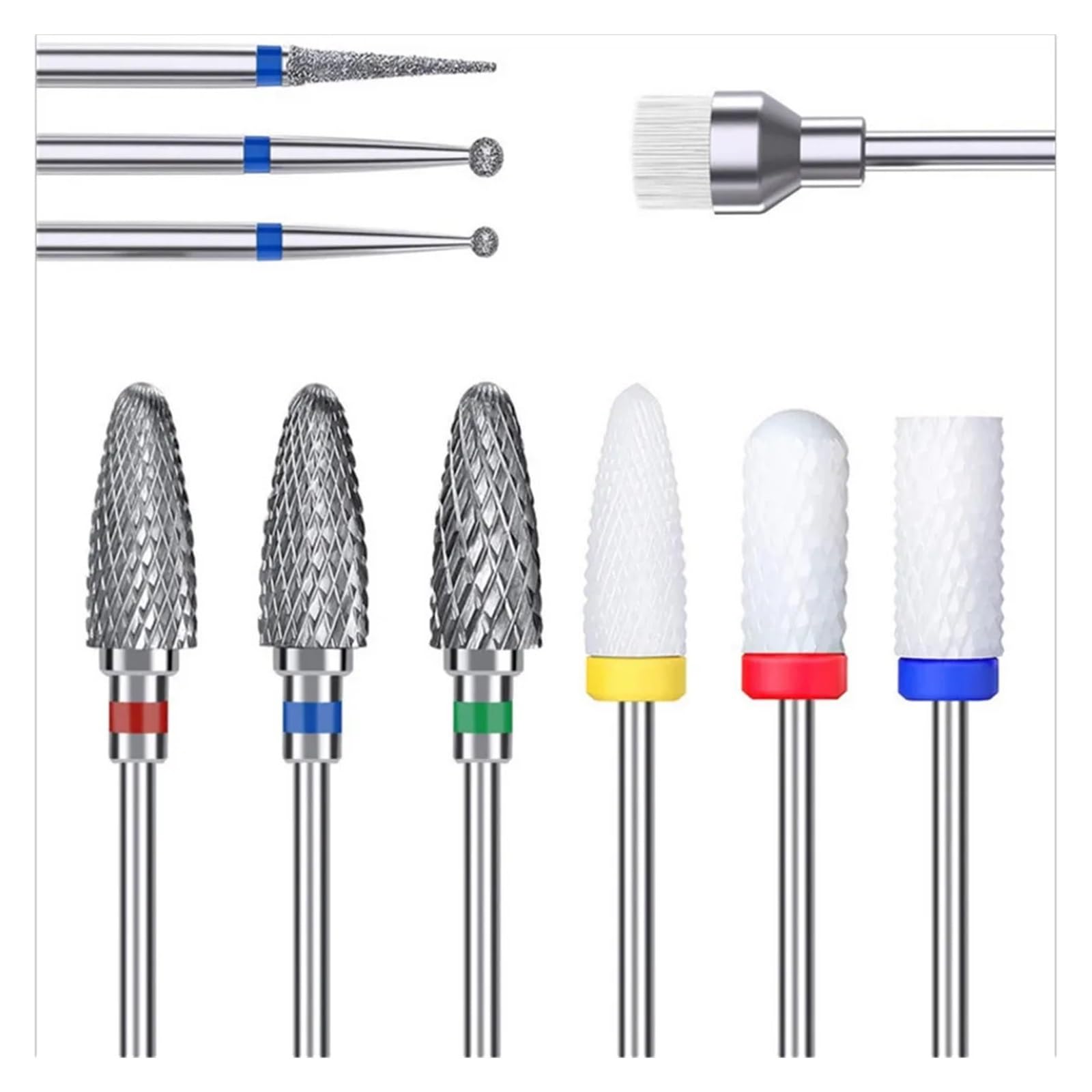 Set da 10 Pezzi di Fresa for Manicure in Ceramica for Unghie, Strumento for la rimozione del Gel