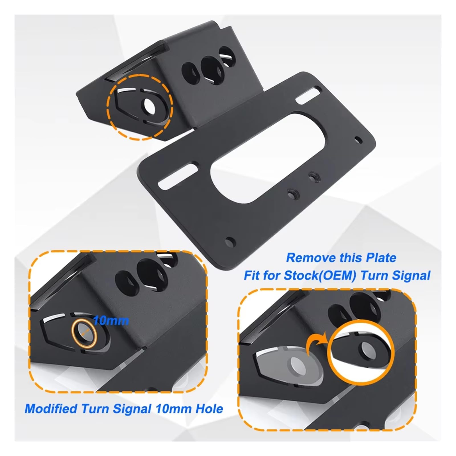 Moto Supporto Targa Staffa Supporto Targa Per Z650 2017-2025 Per Ninja 650 / KRT/ABS Kit Eliminazione Parafango Posteriore Ordinato In ABS