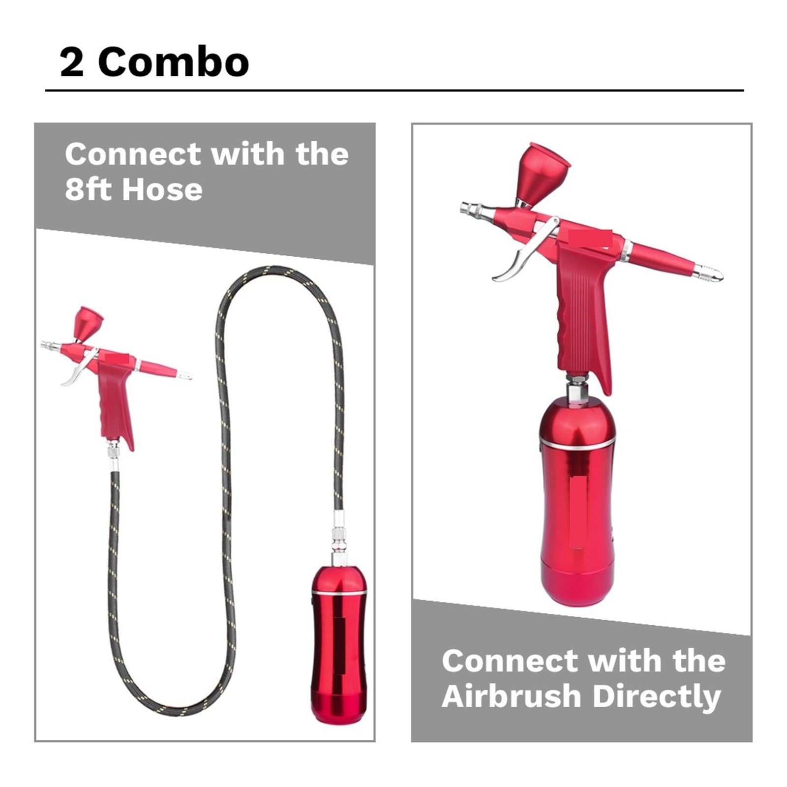 Kit aerografo con compressore, set portatile a doppia azione for pittura, modello, unghie Controllo Preciso(NCT-HHTAC2-B)