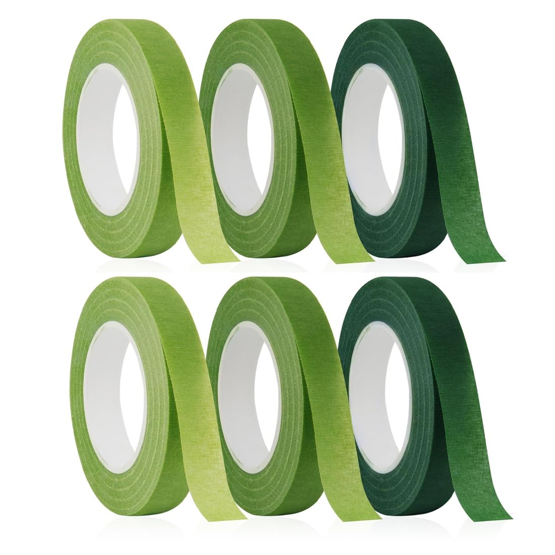 6 Rollos de Cinta Floral autoadhesiva para Ramos y arreglos Florales (12 mm de Ancho) (3 Colores)