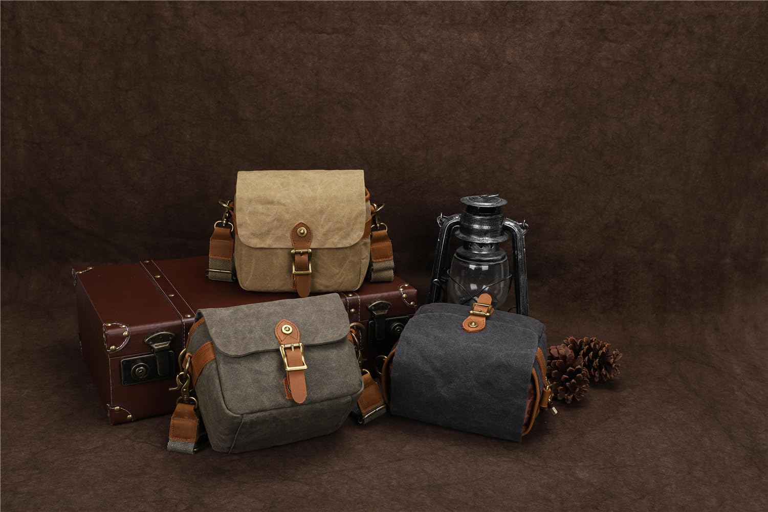 Borsa a tracolla vintage per fotocamera DSLR/SLR, custodia protettiva per fotocamera e obiettivo, borsa a tracolla per fotografia