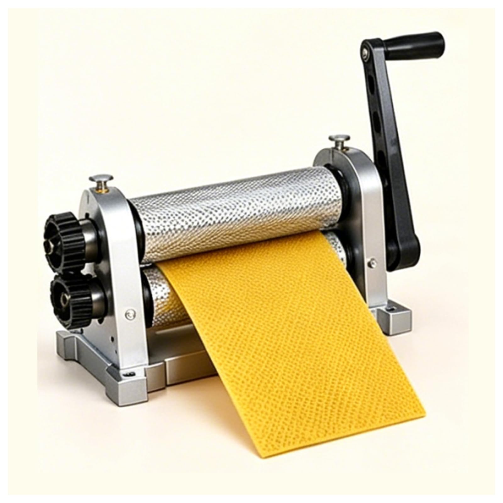 KUSOLE Manual beeswax foundation roller mill – 280 mm aluminum alloy roller; cell sizes are selectable, suitable for beekeepers. 4.9mmaperture